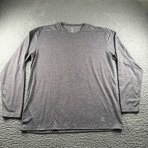 Rhoback Blitz Tech Shirt Mens XL Heather Gray Performance Athletic Crew Neck